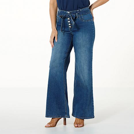 G by Giuliana Denim Sateen Pull-On Wide-Leg Jean