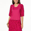 GBG G KNIT RUFFLE SLEEVE T DPLAGN - fashioncurb