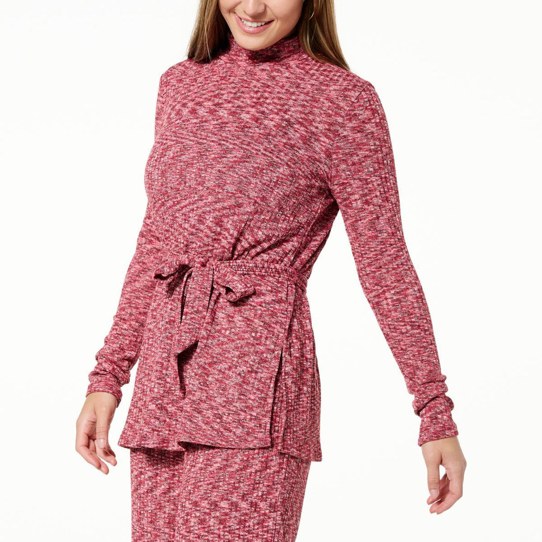G by Giuliana Space-Dyed Hacci Knit Mockneck Top - fashioncurb