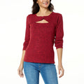 G by Giuliana Twist-Neck Ribbed Knit Sweater - fashioncurb