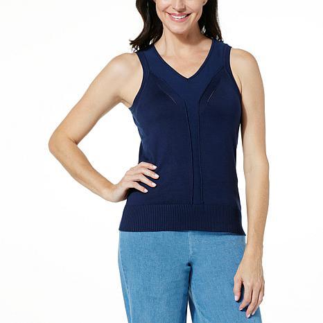 JACLYN SMITH SWEATER TANK BRTWHT - fashioncurb