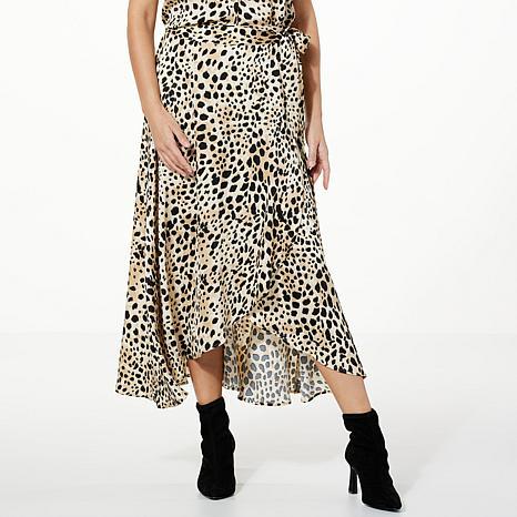 Jaclyn Smith Satin Side Tie Wrap Skirt - fashioncurb