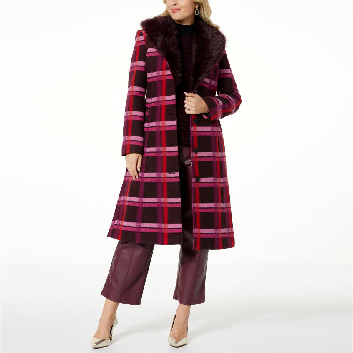 K. Ireland Coat with Faux Fur Trim