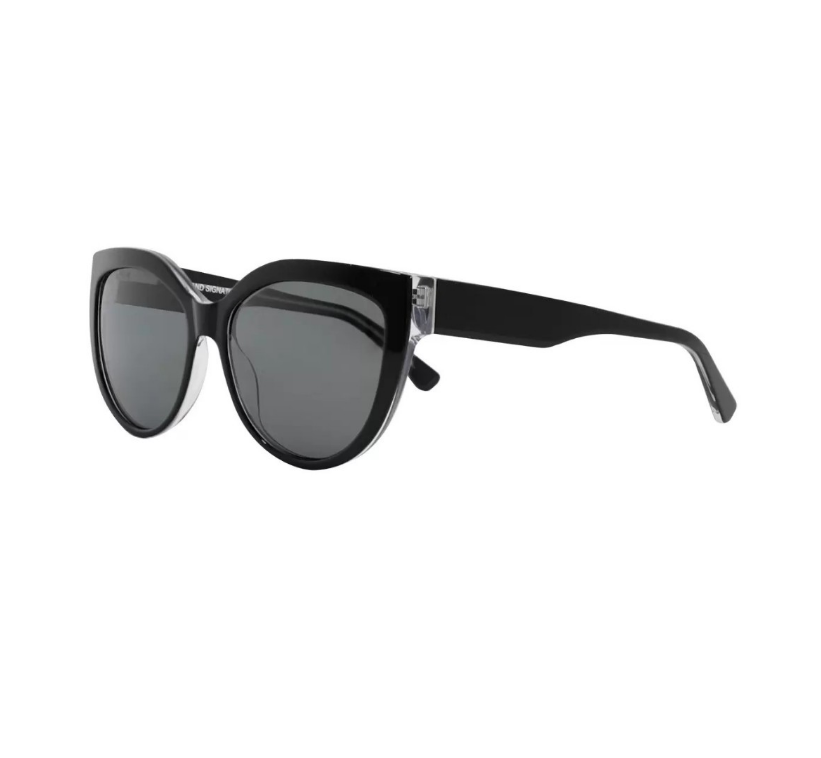 Lightweight black crystal sunglasses with UV400 protection