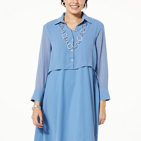 WynneLayers Long-Sleeve Chiffon Shirt Jacket