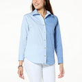 WynneLayers Poplin Colorblock Button-Front Shirt - fashioncurb